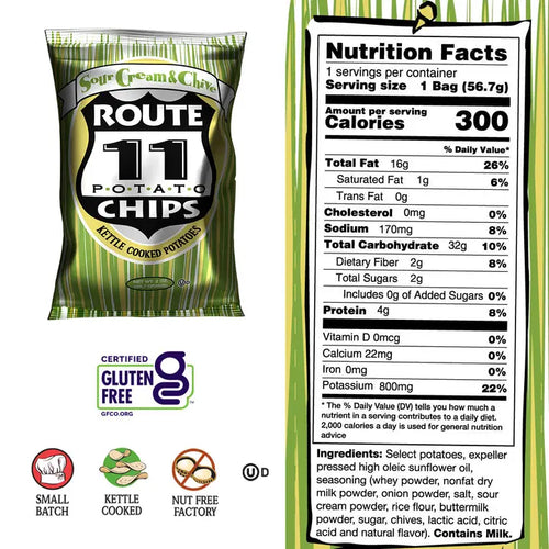 Sour Cream & Chive Potato Chips (2oz) | Route 11
