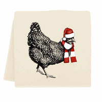 Santa Hen Tea Towel