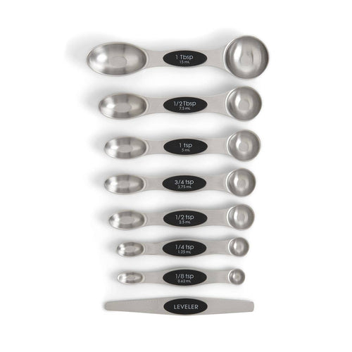 Magnetic Measuring Spoons – Dual-Sided with Leveler