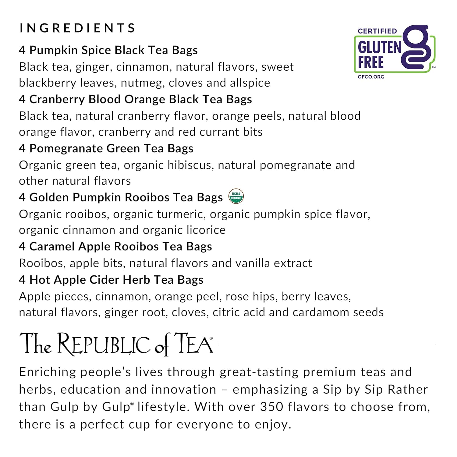 Republic of Tea Fall Harvest Tea Cube