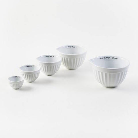 White Porcelain Measuring Cups Set/5