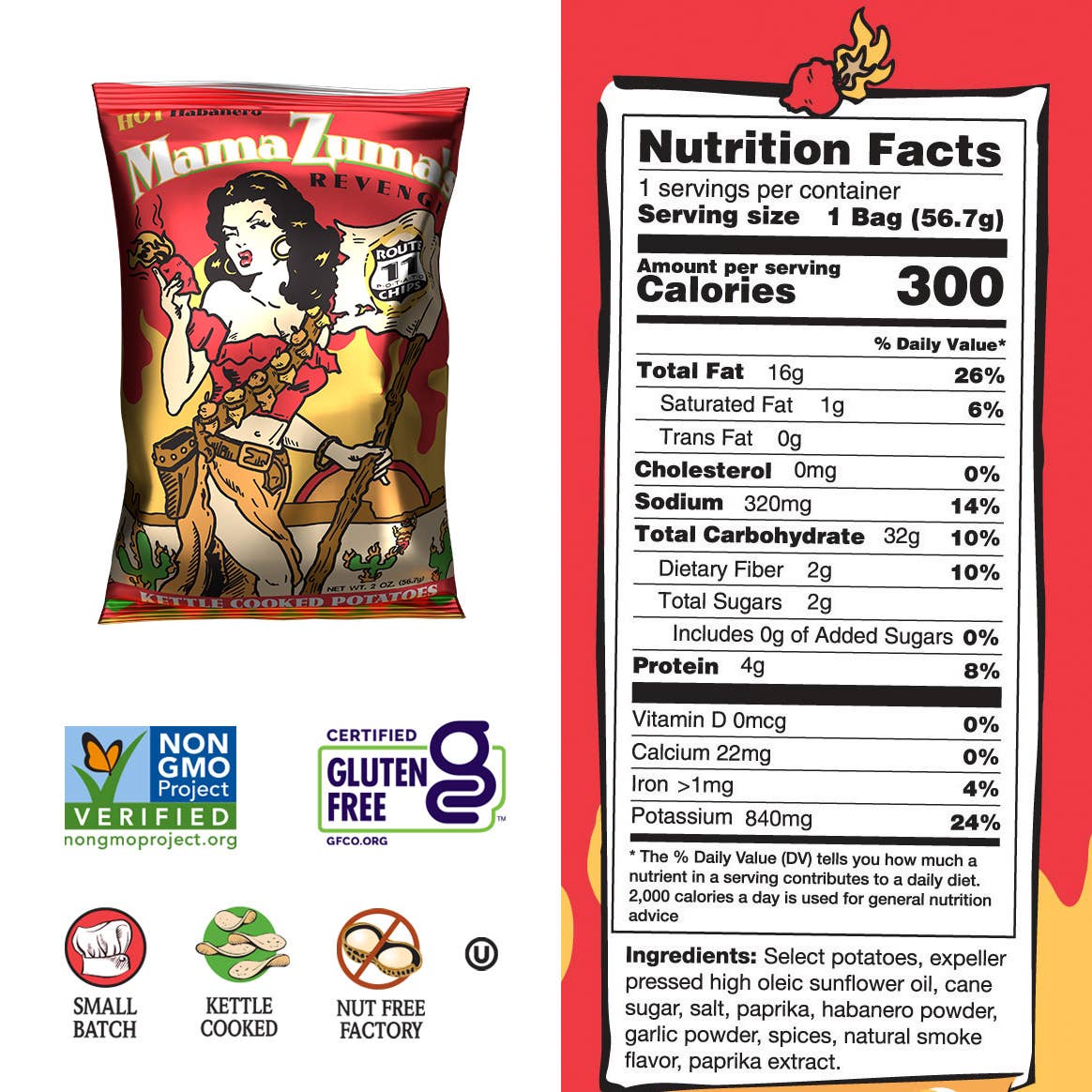 Mama Zuma's Revenge Potato Chips (2oz) | Route 11