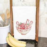 Candy Canes and Peppermints - Cotton Tea Towel