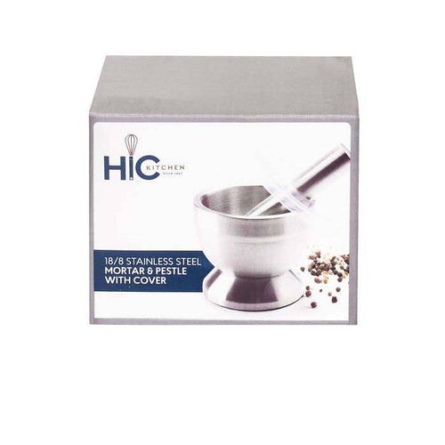 Stainless Steel Mortal And Pestle With Cover | HIC Kitchen
