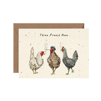 Hester & Cook Three French Hens Christmas Card