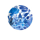 Blue & White 9" Chinoiserie Melamine "Paper" Plate - Set of 4
