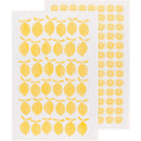 Lemon Print Yellow Floursack Dishtowels Set of 2