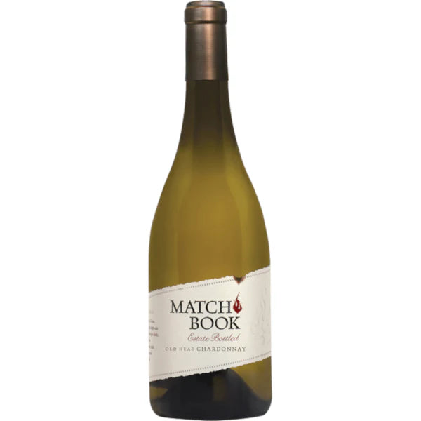 Chardonnay bottle with 'Matchbook' label on a white background