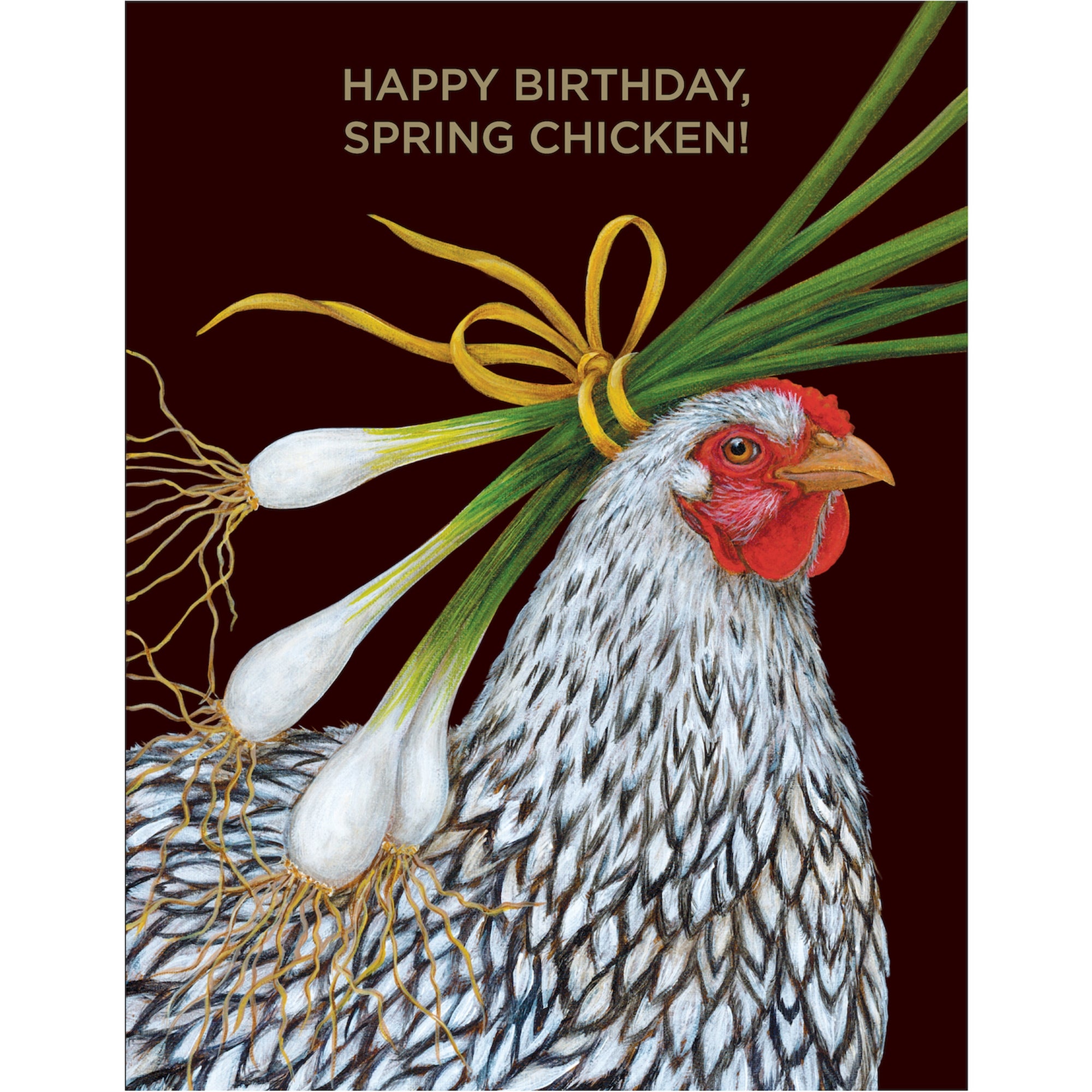 Hester & Cook Spring Chicken Birthday Card with foil