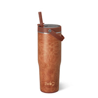 Saddle Stitch Cognac To-Go Tumbler 30oz | SWIG