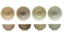 Stoneware Pinch Pot w/ Pattern, Multi Color, 4 Styles