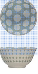 Stoneware Pinch Pot w/ Pattern, Multi Color, 4 Styles