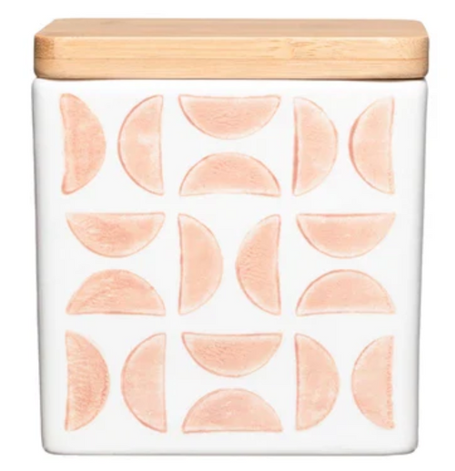 Stoneware Canister with Wood Top