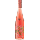 Bottle of A to Z Oregon Rosé Wine with floral and butterfly design on a white background