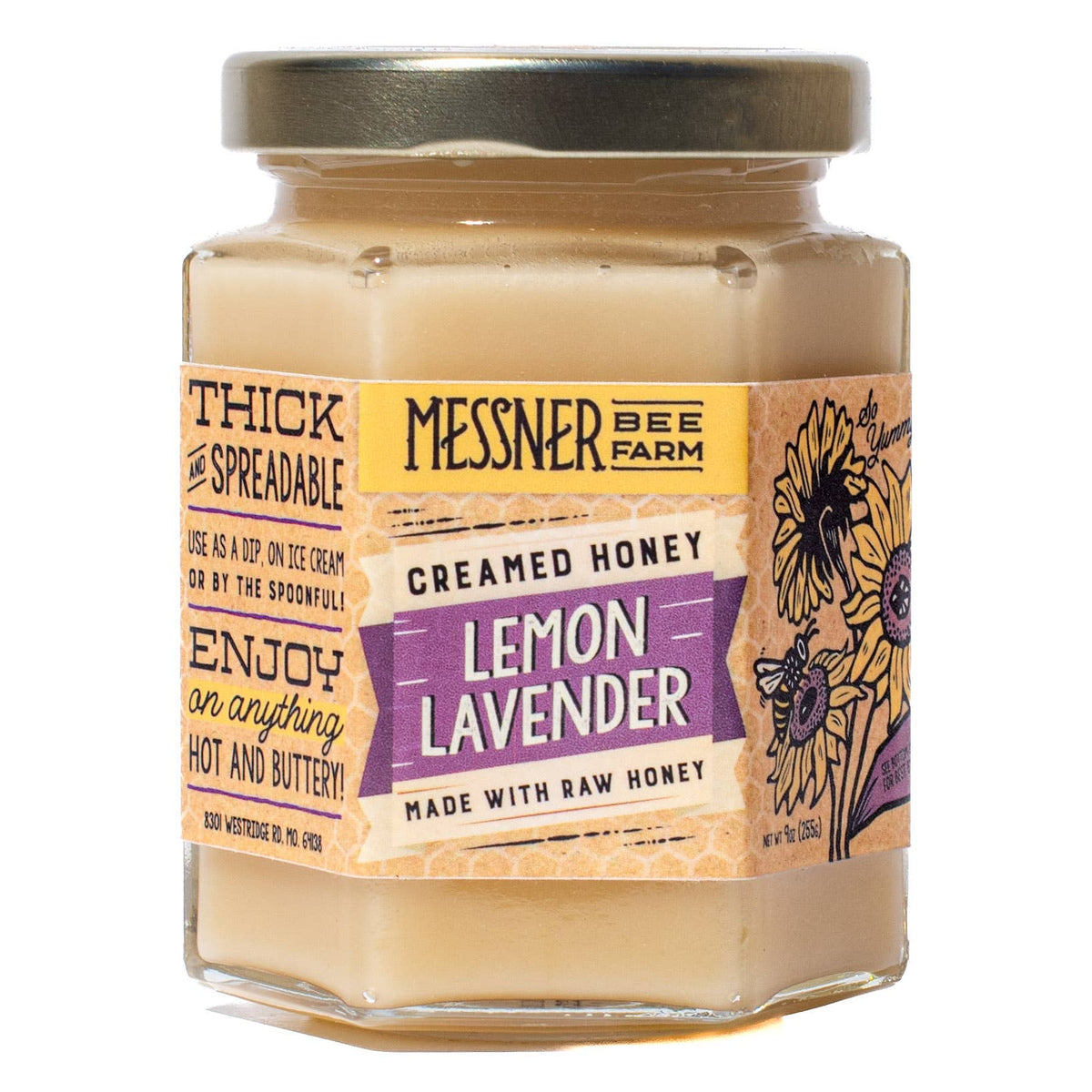 Lemon Lavender Creamed Honey 9 oz | Messmer Bee Farm
