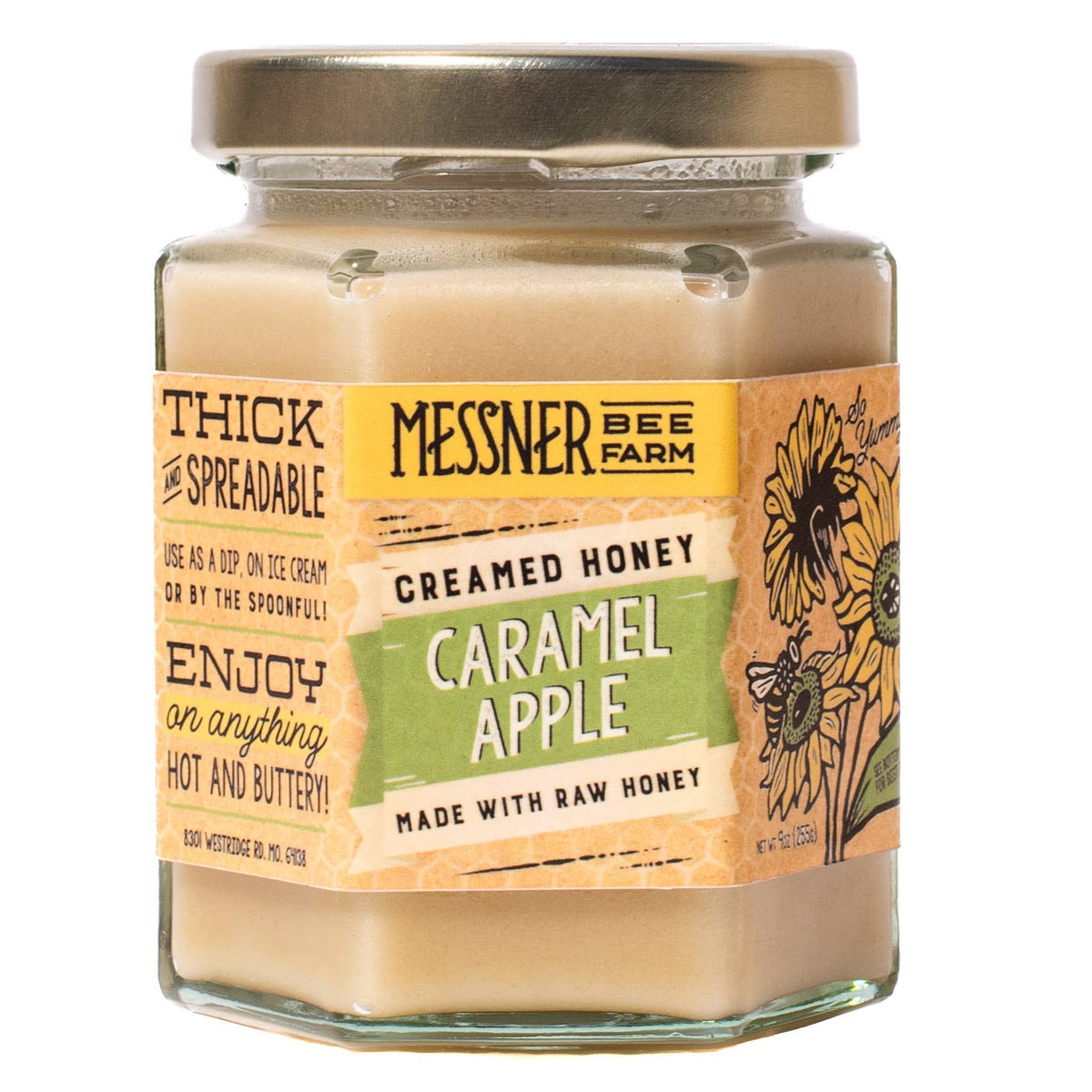 Caramel Apple Creamed Honey 9oz | Messner Bee Farm