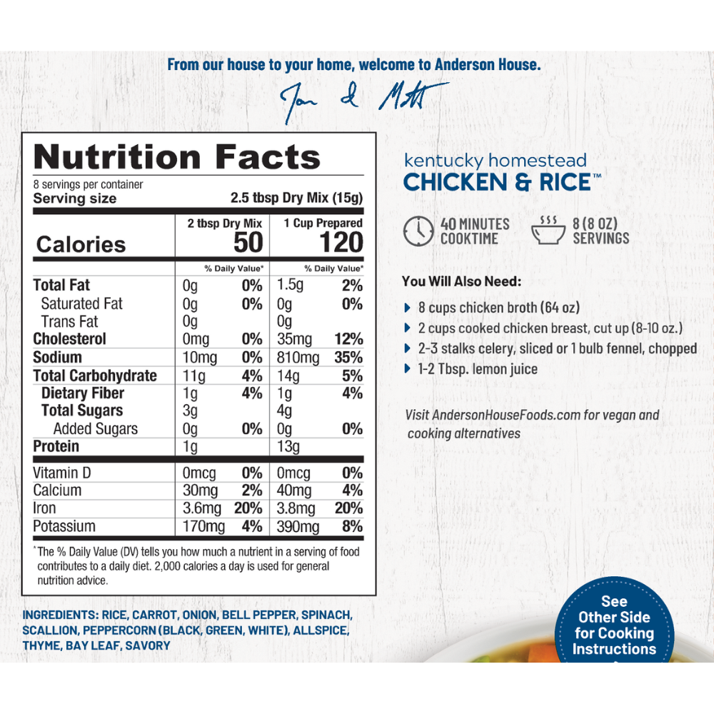 Kentucky Homestead Chicken & Rice Soup Mix