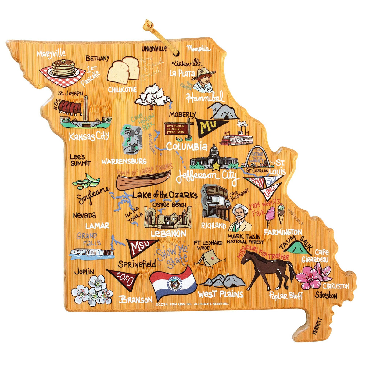 Missouri Cutting Board with Artwork by Fish Kiss™