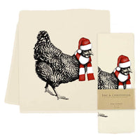 Santa Hen Tea Towel