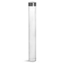 A clear acrylic test tube with a silver lid, designed for storing spices or other kitchen ingredients.