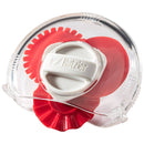 A red pastry trimmer with adjustable edges.
