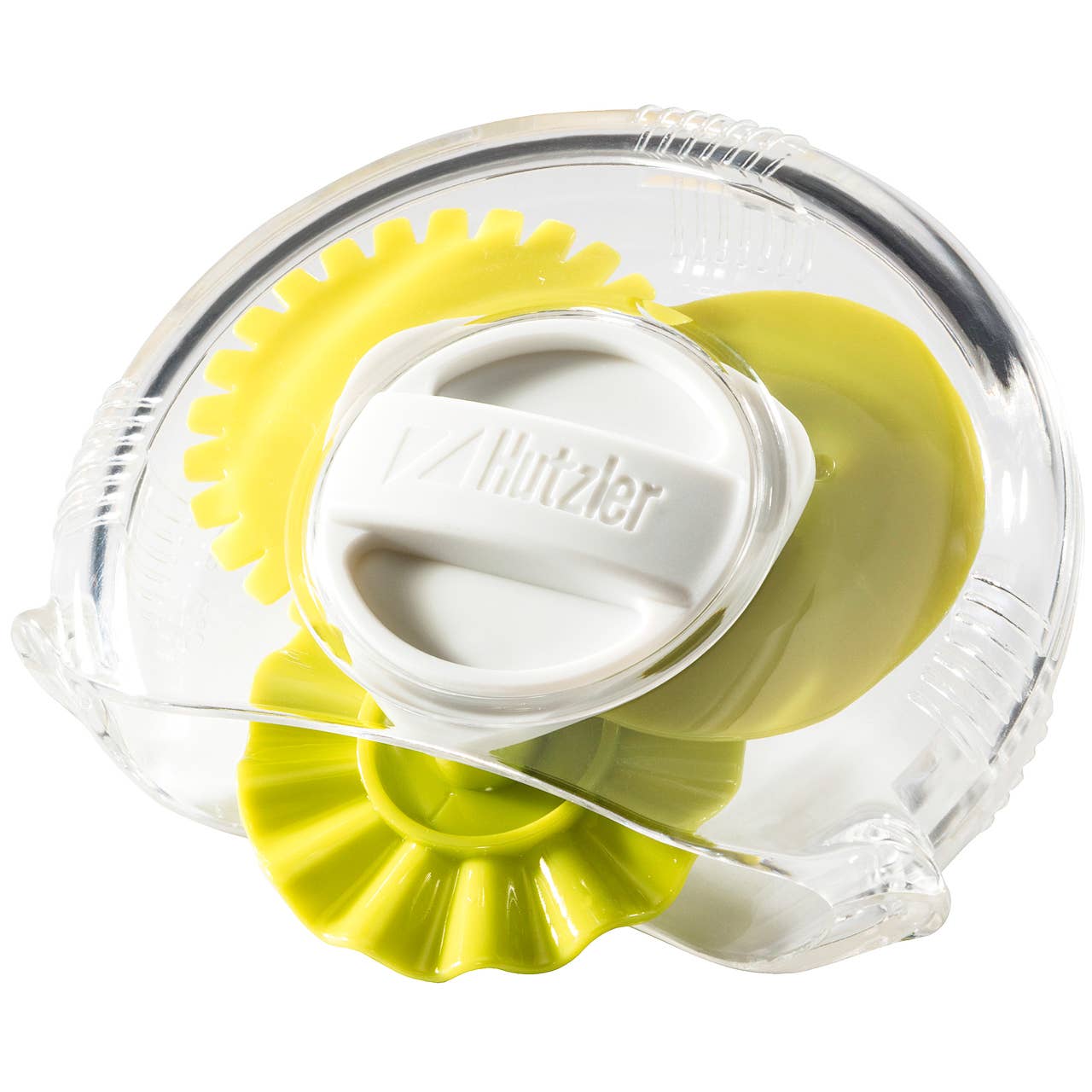 An adjustable pastry trimmer in yellow.