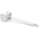 Metal mallet with a textured surface on a white background