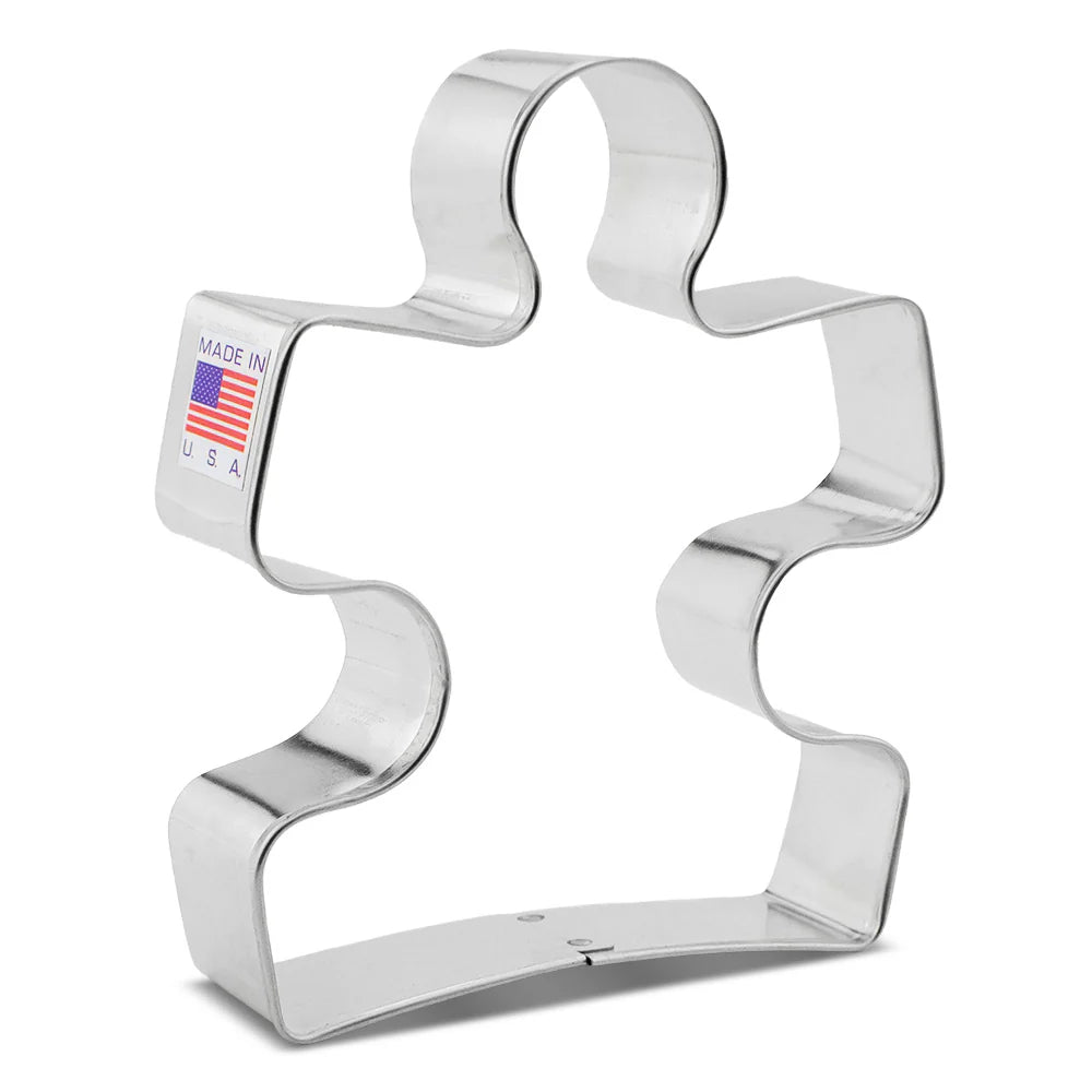 Metallic cookie cutter shaped like a number '2' with 'Made in USA' label on a white background