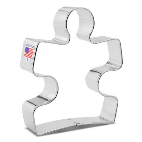 Metallic cookie cutter shaped like a number '2' with 'Made in USA' label on a white background