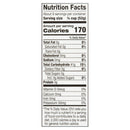 Nutrition facts label for a food product with serving size, calories, and nutritional content.