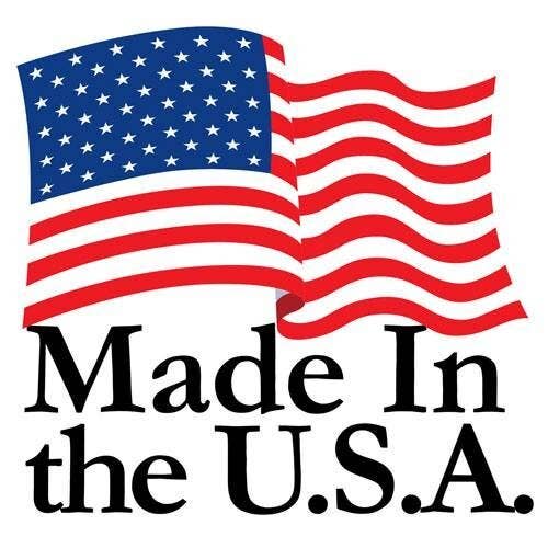 American flag with 'Made In the U.S.A.' text on a white background