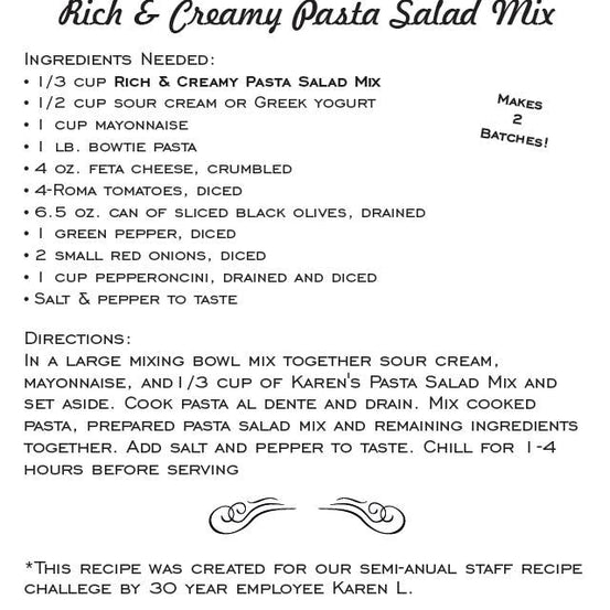 Creamy Pasta Salad Mix | Country Home Creations