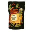 A package of Bald Brothers' Blend coffee from Zingerman's Coffee Company with illustrations of coffee beans and leaves on the front.