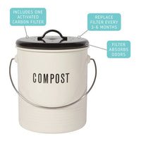 Steel Compost Bin -Vintage ivory