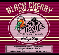 Black Cherry Hard Soda by Polly's Pop and 3 Trails Brewing