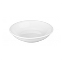 A white ceramic round dipping dish.