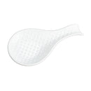 A white porcelain spoonrest with a hobnail design.