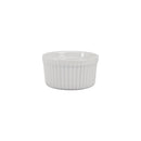 White ramekin on a white background