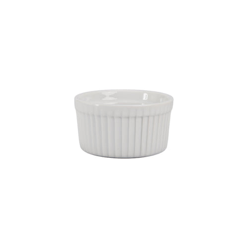 White ramekin on a white background