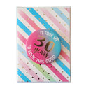 Card with a decorative button that says 'It took me 30 years to look this good'.