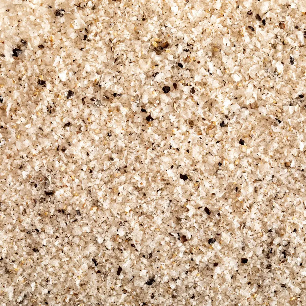 A mix of black pepper and sea salt.