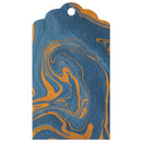 A blue and gold marbled tag.