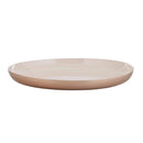 Beige ceramic plate on a white background