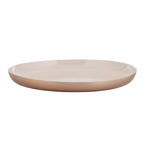 Beige ceramic plate on a white background