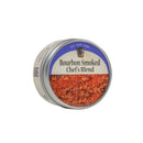 Bourbon Smoked Chef's Blend spice container on a black background