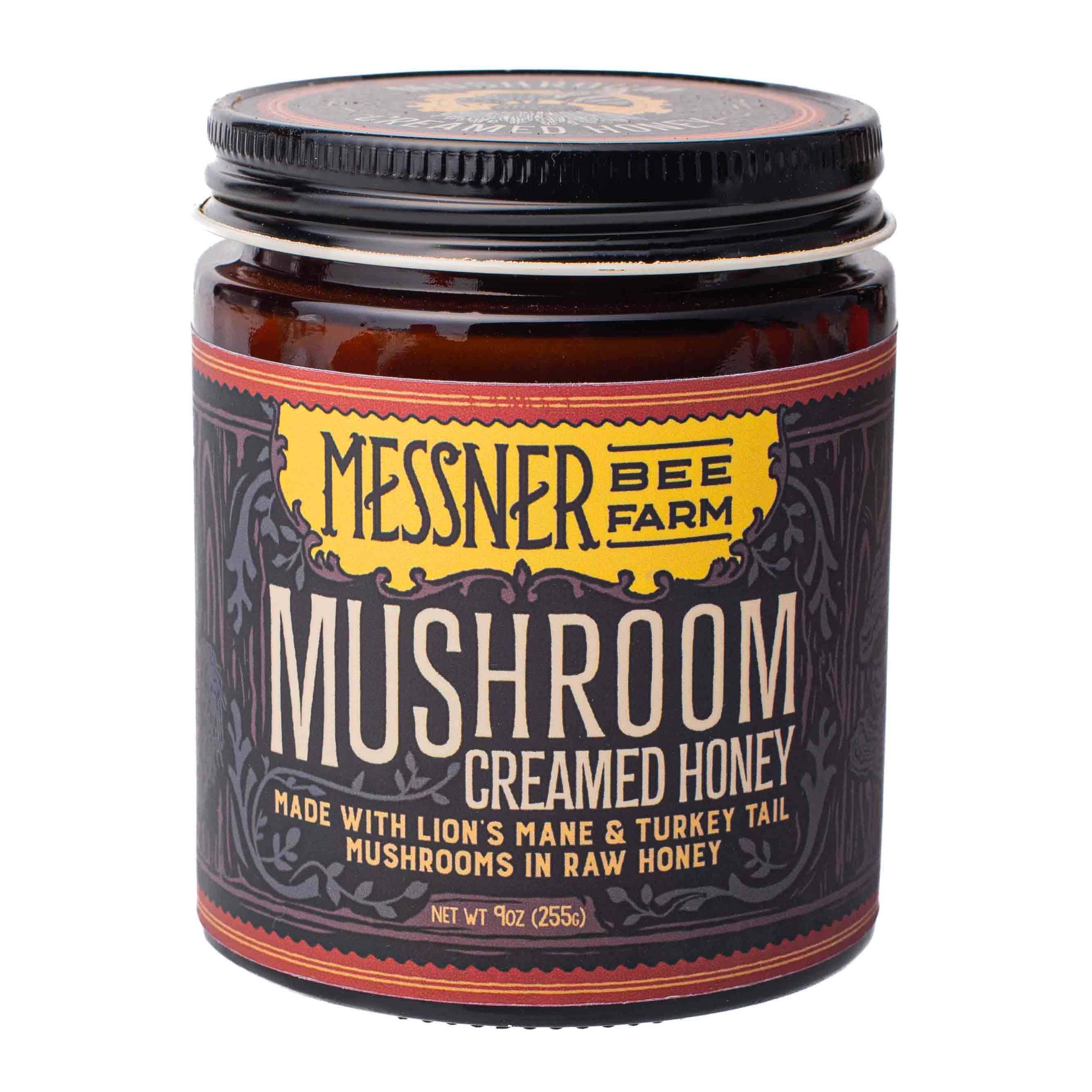 Mushroom Creamed Honey - Lion's Mane & Turkey Tail | Messner Bee Farm