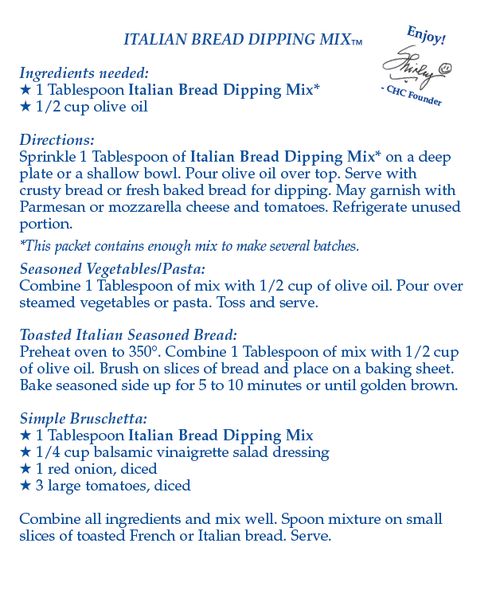 Italian Bread Dipping Mix