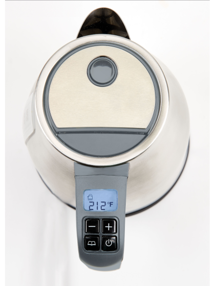 Digital kitchen thermometer with a white background