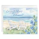 Retirement Greeting Card - Adirondack Chairs and Flowers
