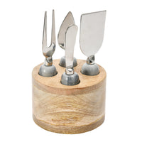 Cheese Servers with Wood Stand